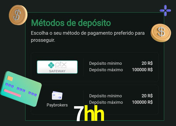 O cassino 7hh oferece uma grande variedade de métodos de pagamento
